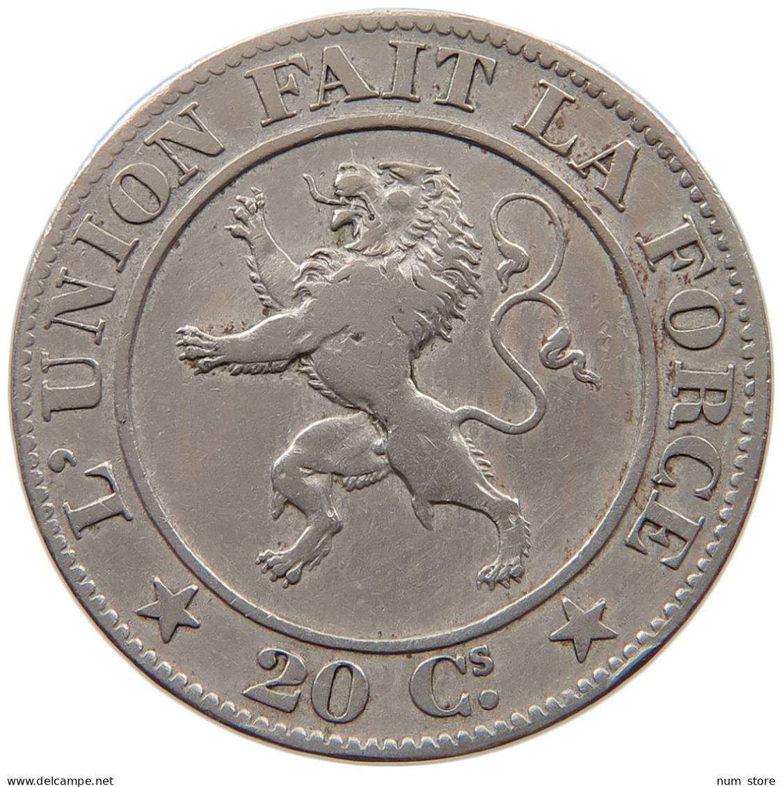 BELGIUM 20 CENTIMES 1861 Leopold I. (1831-1865) #c082 0129 - 20 Cent