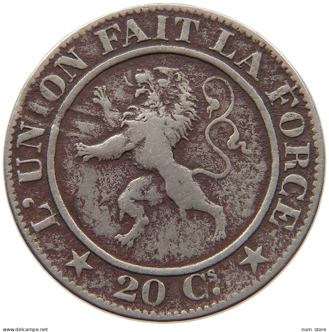 BELGIUM 20 CENTIMES 1861 Leopold I. (1831-1865) #s008 0417 - 20 Cents