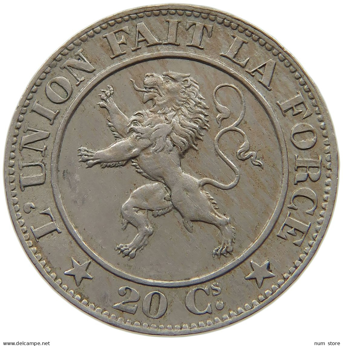 BELGIUM 20 CENTIMES 1861  #t001 0239 - 20 Cents