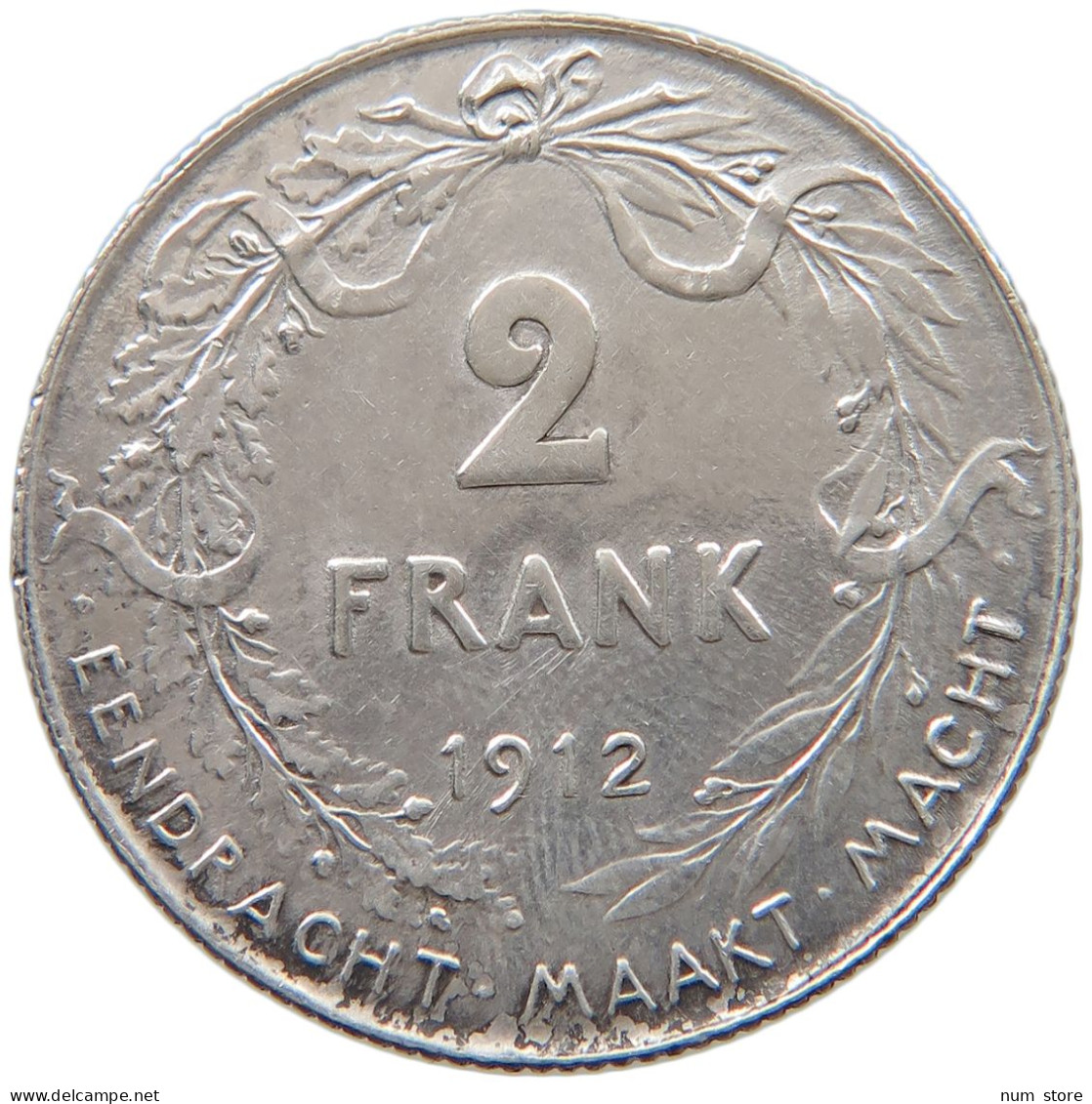 BELGIUM 2 FRANCS 1912 Albert I. 1909-1934 #c024 0037 - 2 Frank