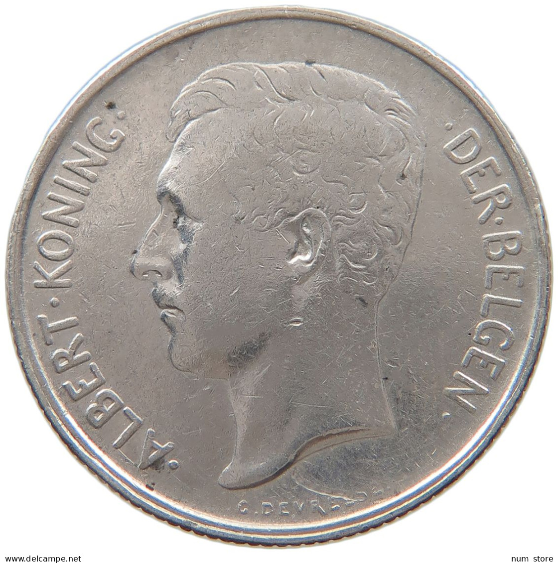 BELGIUM 2 FRANCS 1912 Albert I. 1909-1934 #t162 0119 - 2 Frank