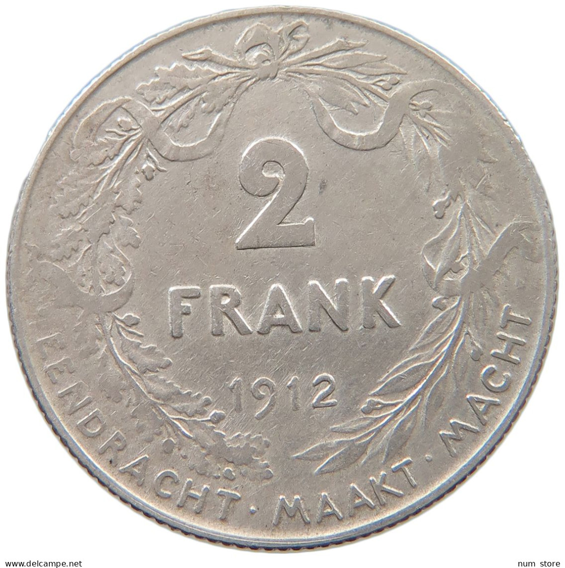 BELGIUM 2 FRANCS 1912 Albert I. 1909-1934 #c081 0759 - 2 Francos