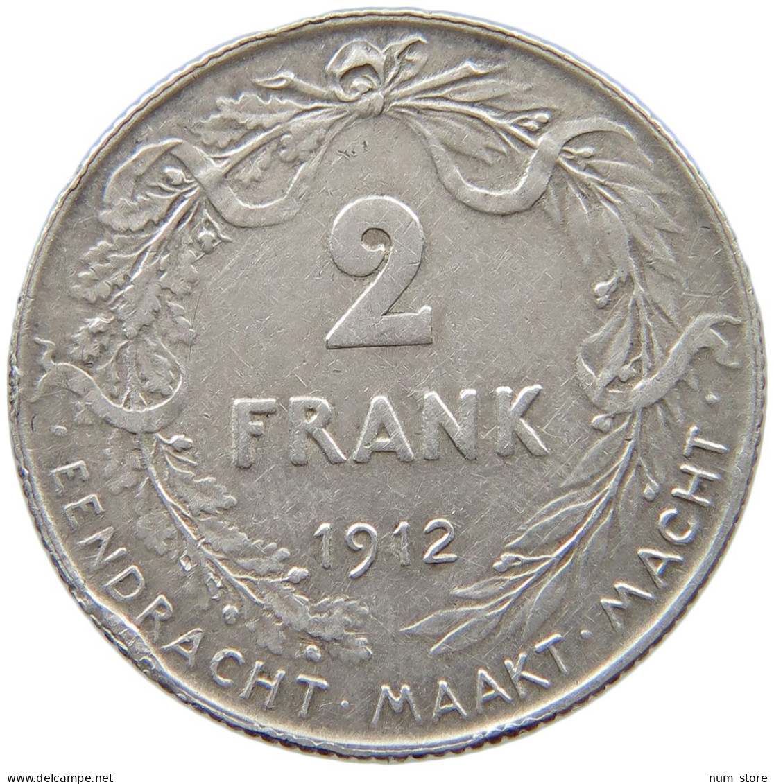 BELGIUM 2 FRANCS 1912  #t148 0195 - 2 Frank