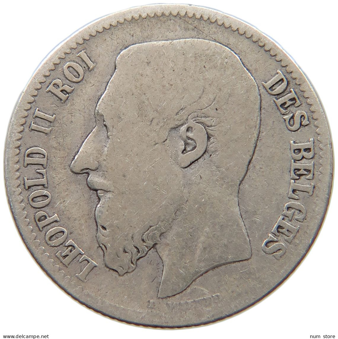 BELGIUM 2 FRANCS 1867 Leopold II. 1865-1909 #c081 0763 - 2 Frank