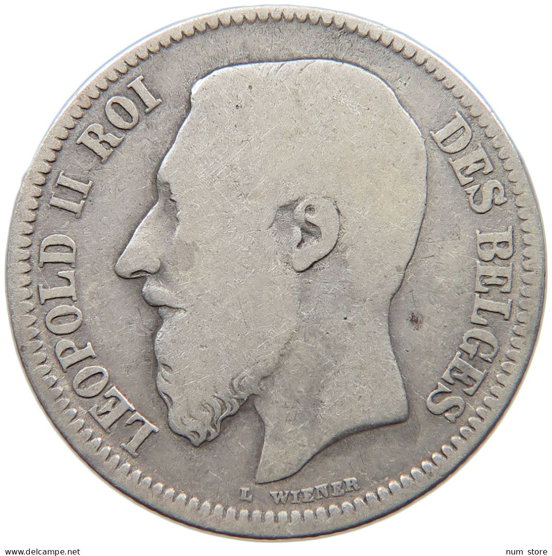 BELGIUM 2 FRANCS 1867 Leopold II. 1865-1909 #c024 0039 - 2 Francs