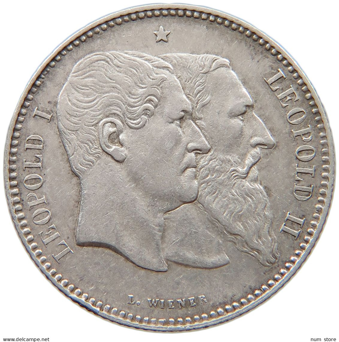 BELGIUM 2 FRANCS 1830 1880  #t083 0147 - 2 Francs