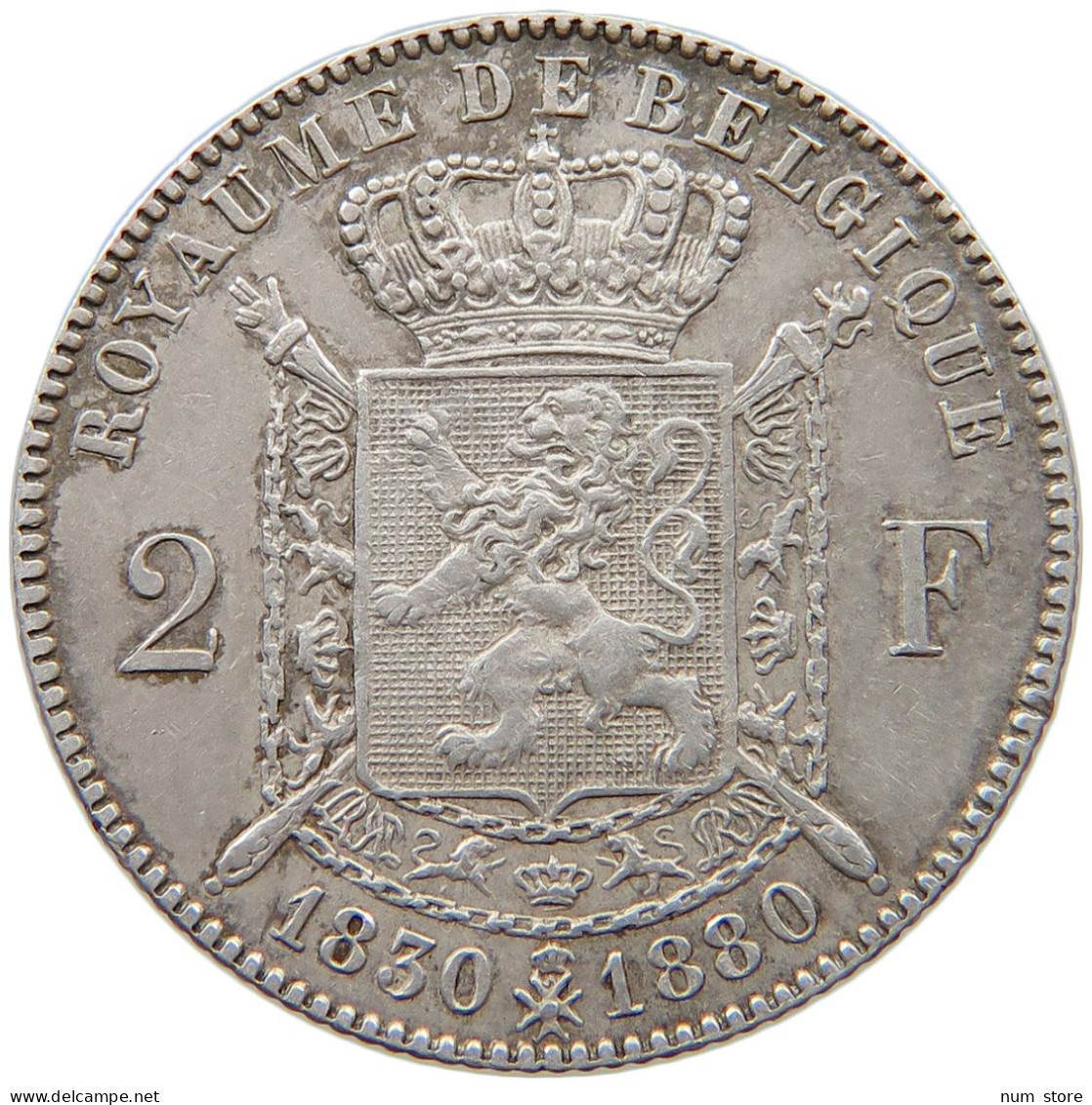 BELGIUM 2 FRANCS 1830 1880  #t083 0147 - 2 Francs