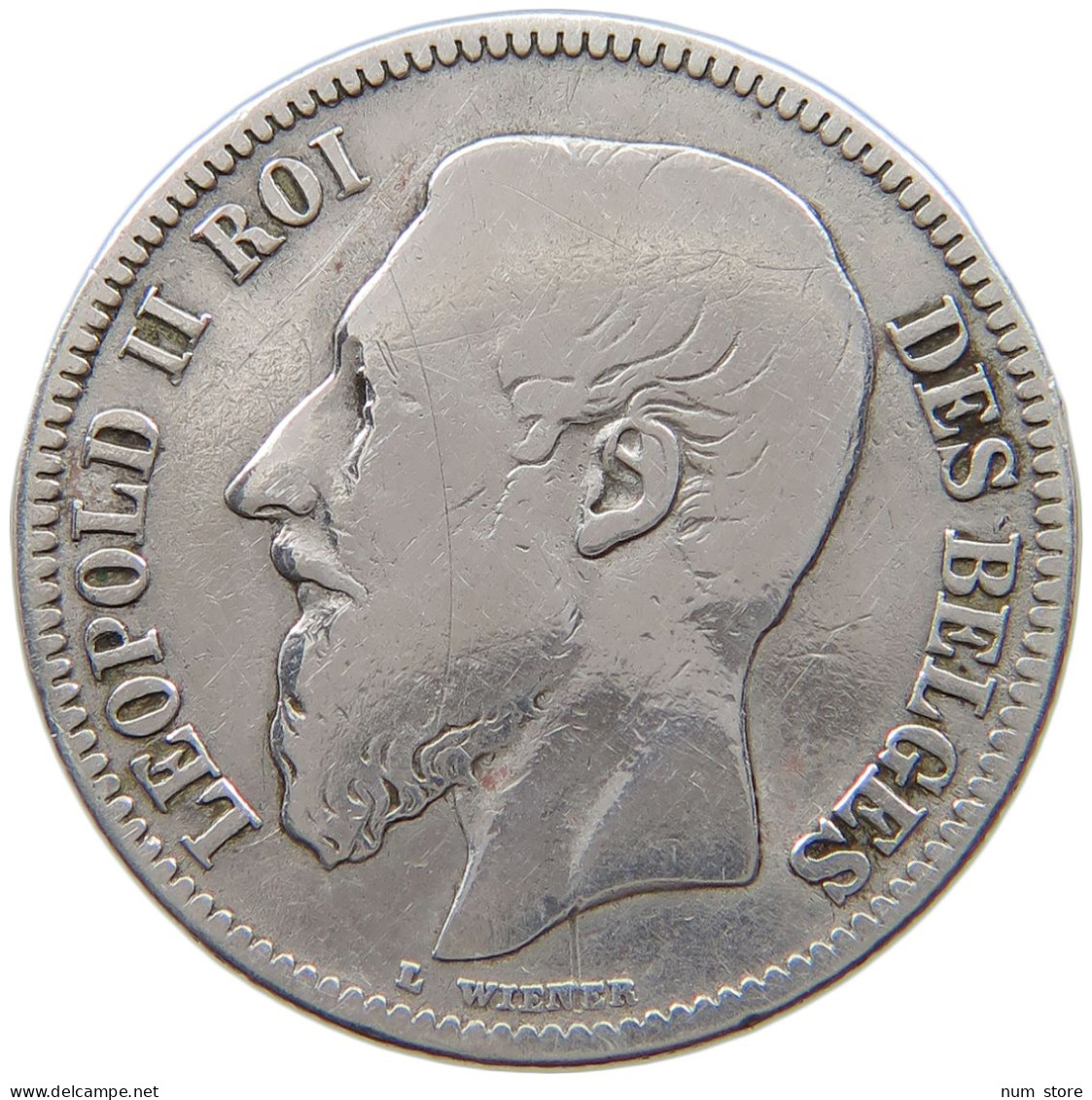 BELGIUM 2 FRANCS 1867  #t127 0325 - 2 Francs