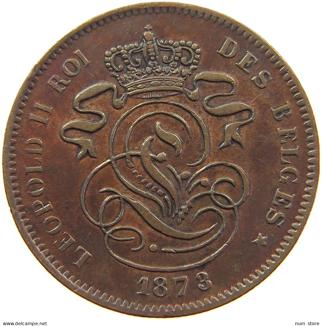 BELGIUM 2 CENTIMES 1873 Leopold II. 1865-1909 #c062 0173 - 2 Cents