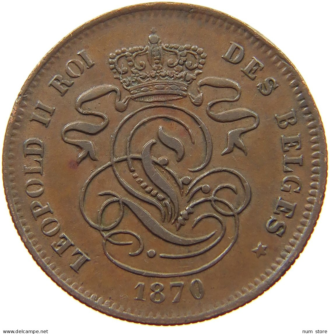 BELGIUM 2 CENTIMES 1870  #t149 0231 - 2 Cent