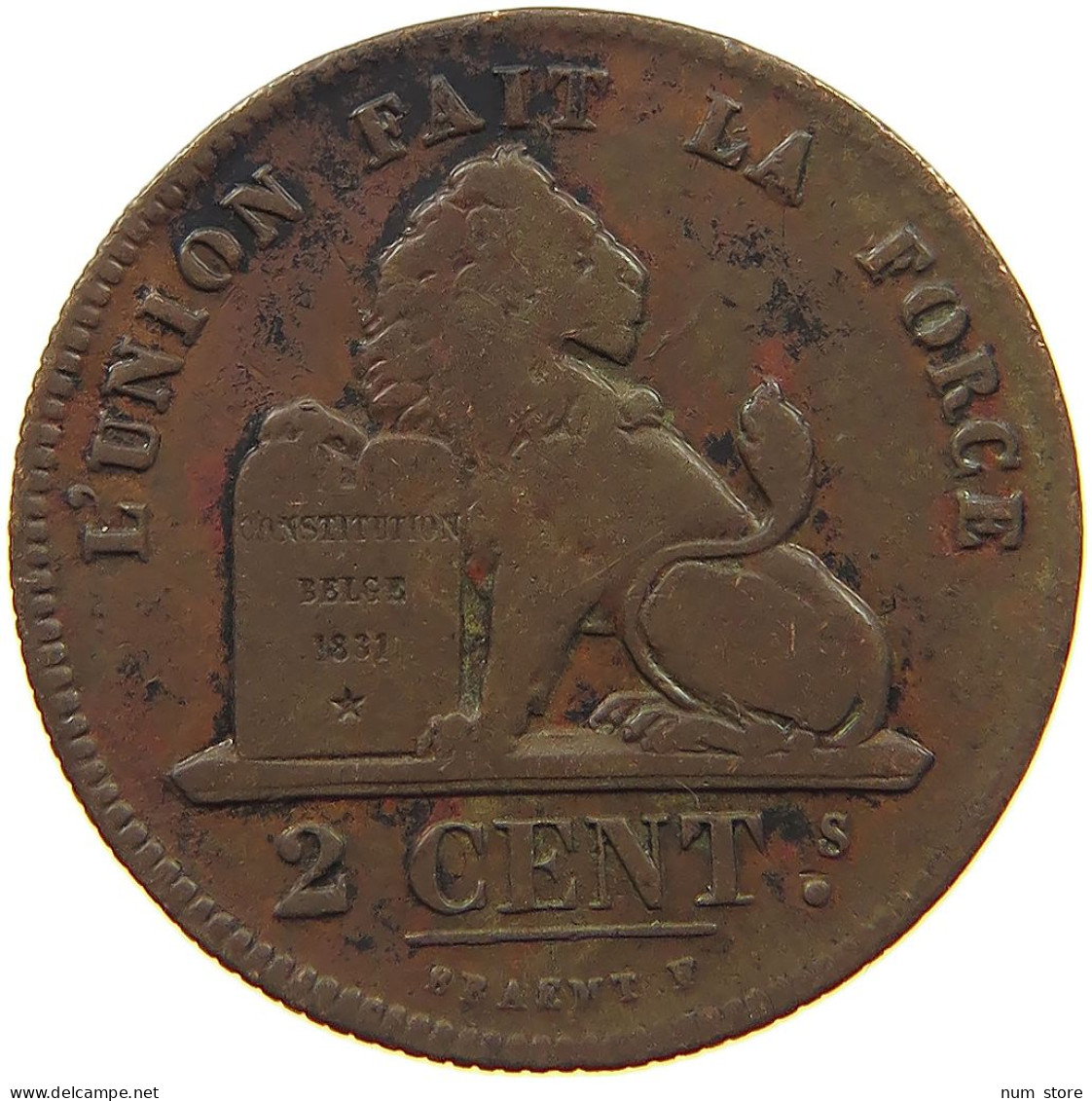 BELGIUM 2 CENTIMES 1835 Leopold I. (1831-1865) #s078 0373 - 2 Centimes