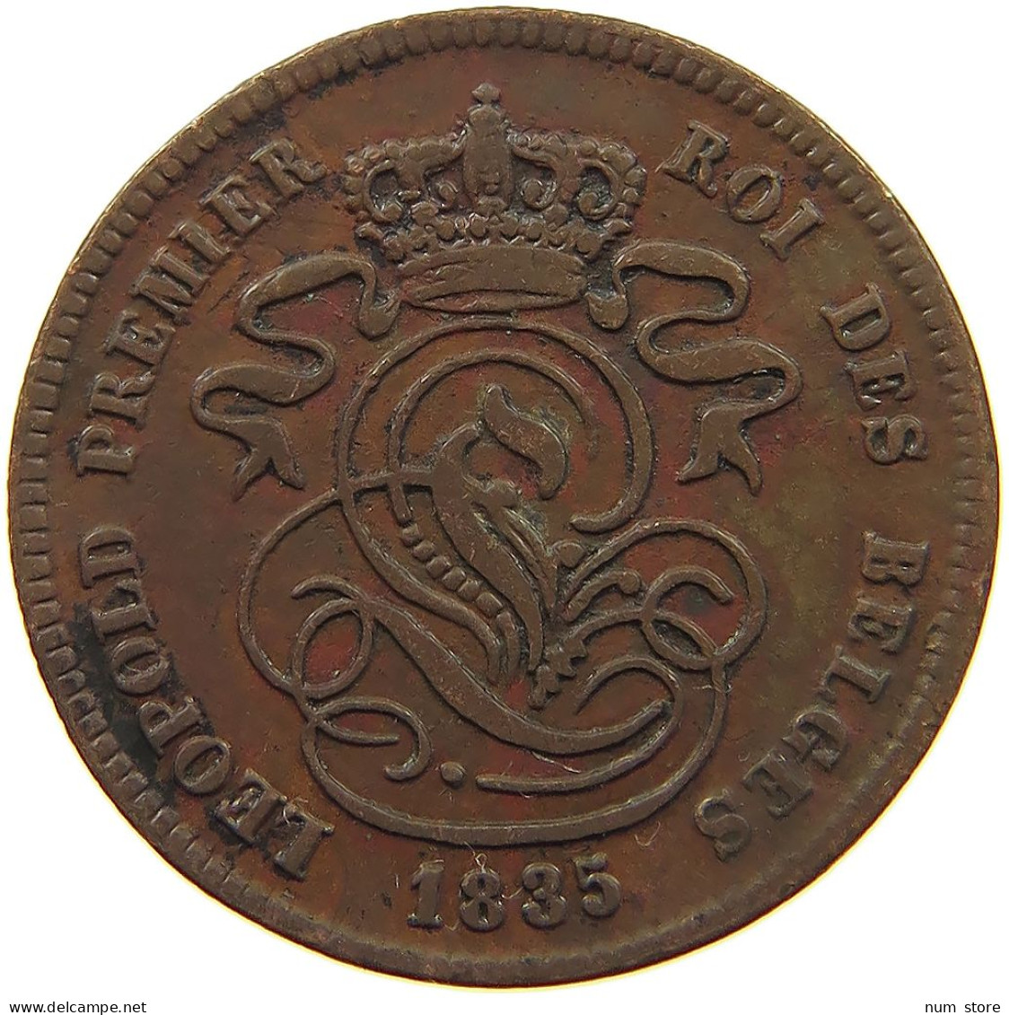 BELGIUM 2 CENTIMES 1835 Leopold I. (1831-1865) #s078 0373 - 2 Cents