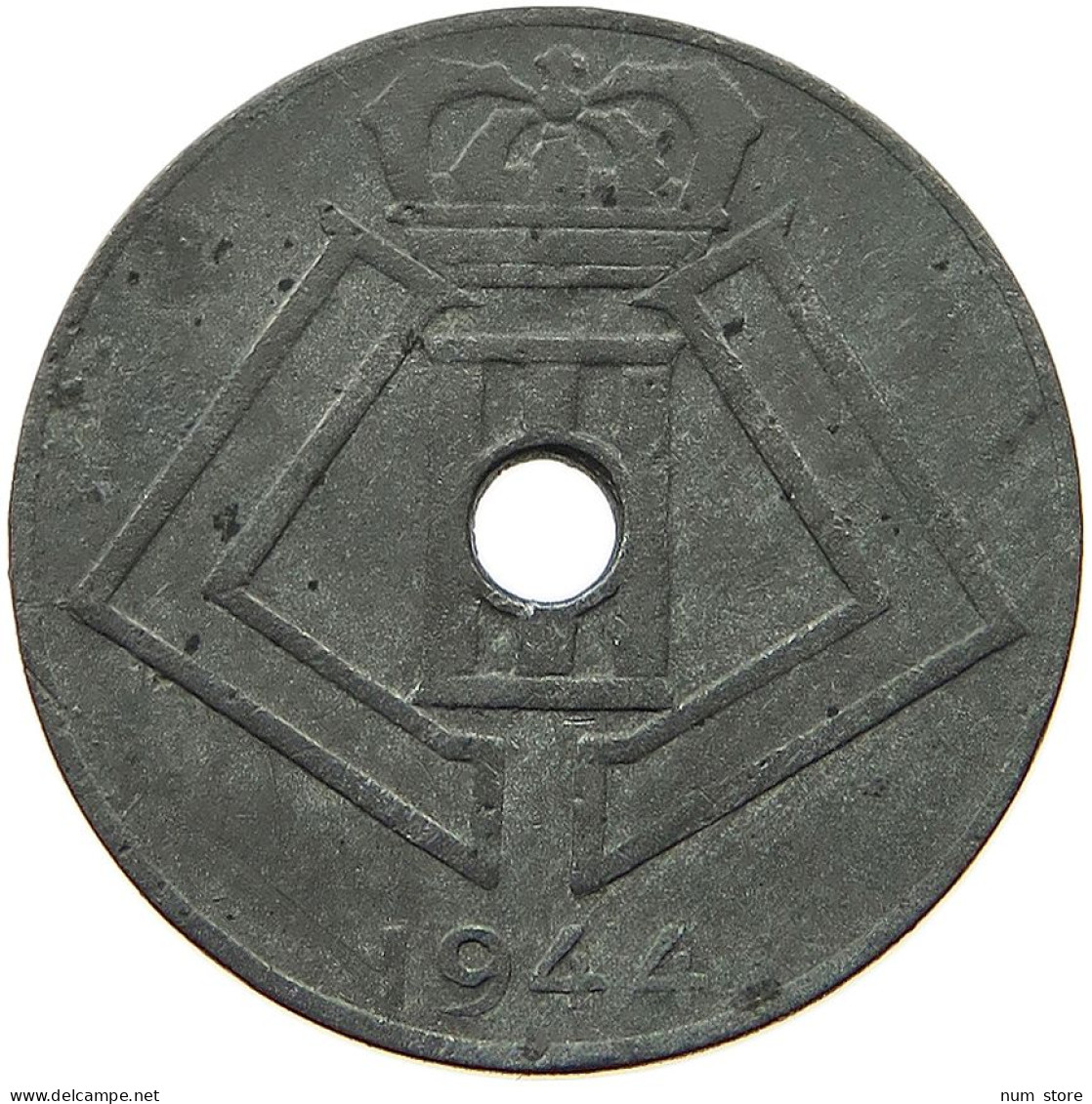 BELGIUM 10 CENTIMES 1944 MINTING ERROR 10 CENTIMES 1944 1/3 DIE ROTATION RIGHT #t065 0323 - 10 Centimes