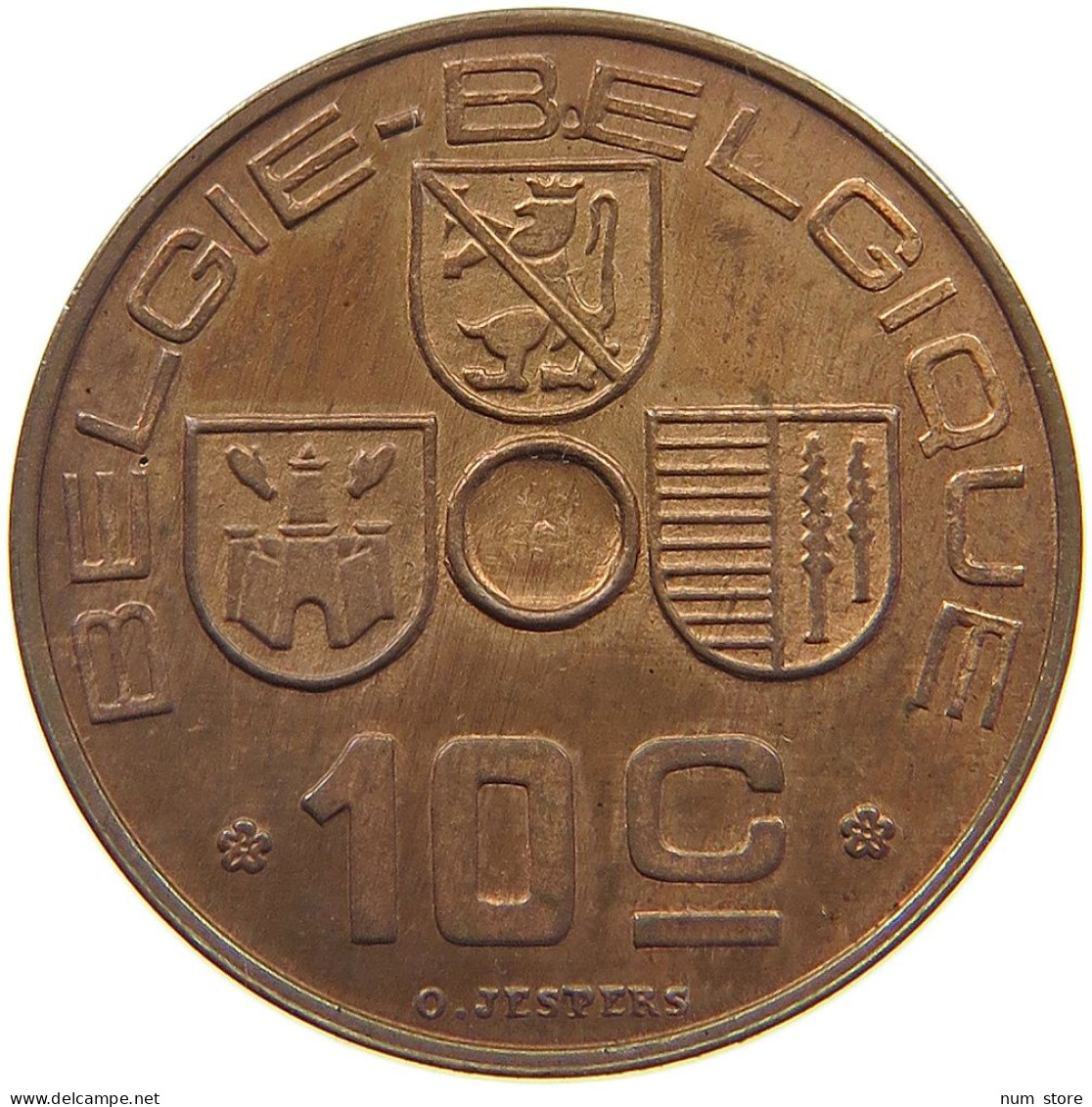 BELGIUM 10 CENTIMES 1945 10 CENTIMES COPPER PATTERN UNHOLED DUPR 2722 B8 #t081 0093 - 10 Centesimi