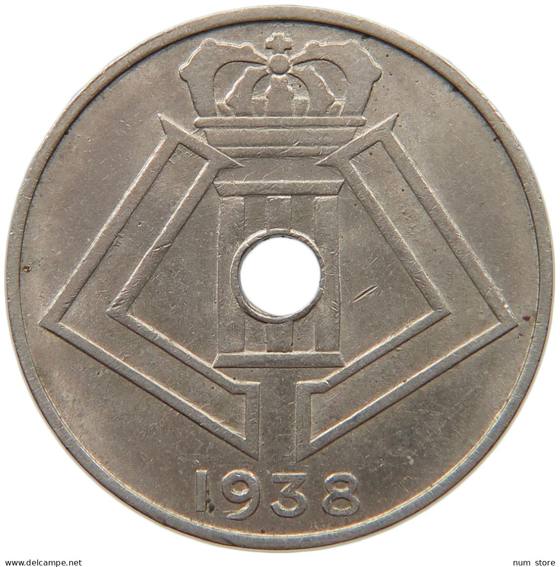 BELGIUM 10 CENTIMES 1938 10 CENTIMES 1938 PATTERN THIN FLAN RARITY 2 #t081 0073 - 10 Cent