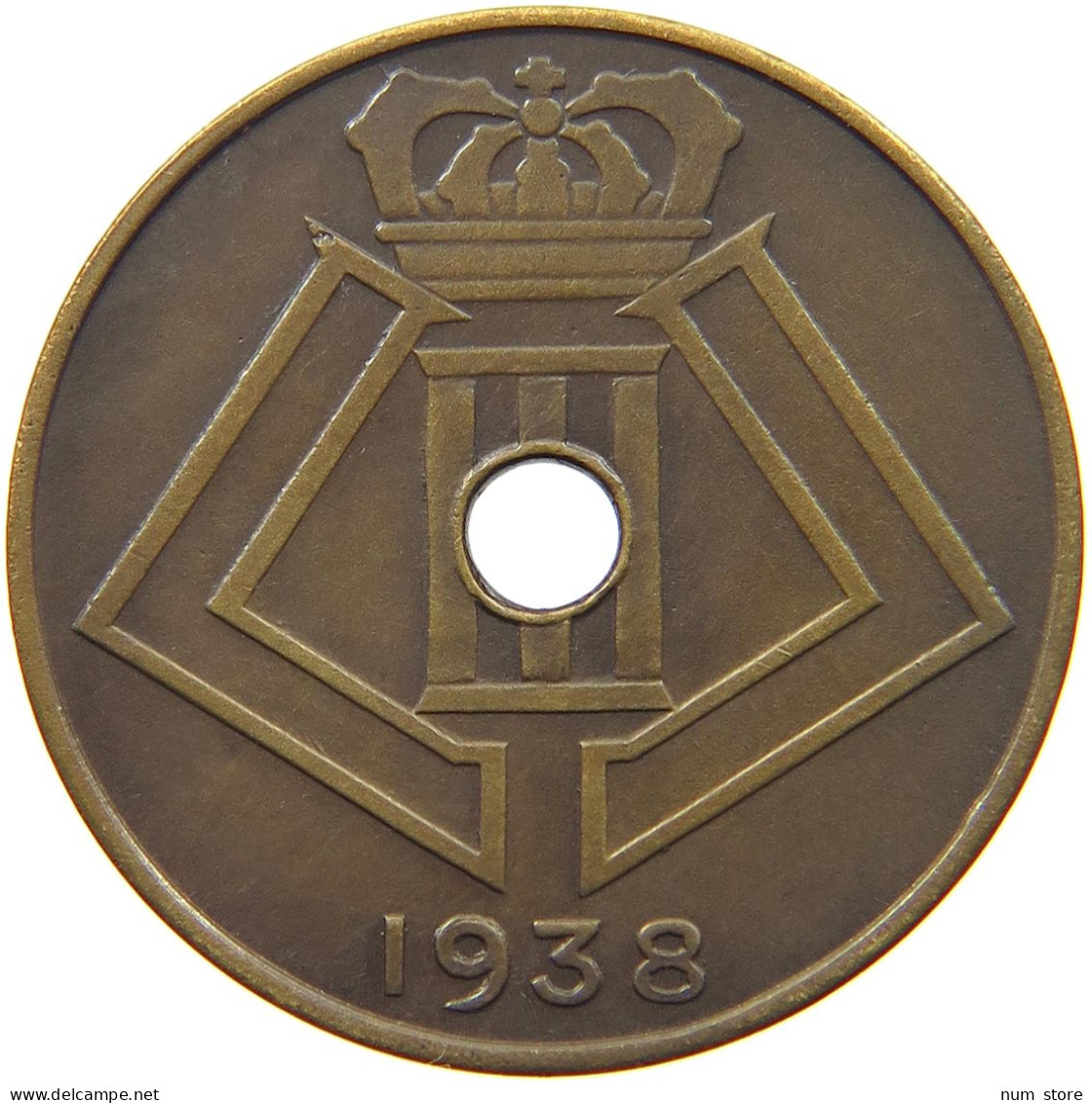 BELGIUM 10 CENTIMES 1938 10 CENTIMES 1938 JESPERS PATTERN MATTE BRONZE RARE #t081 0037 - 10 Cent