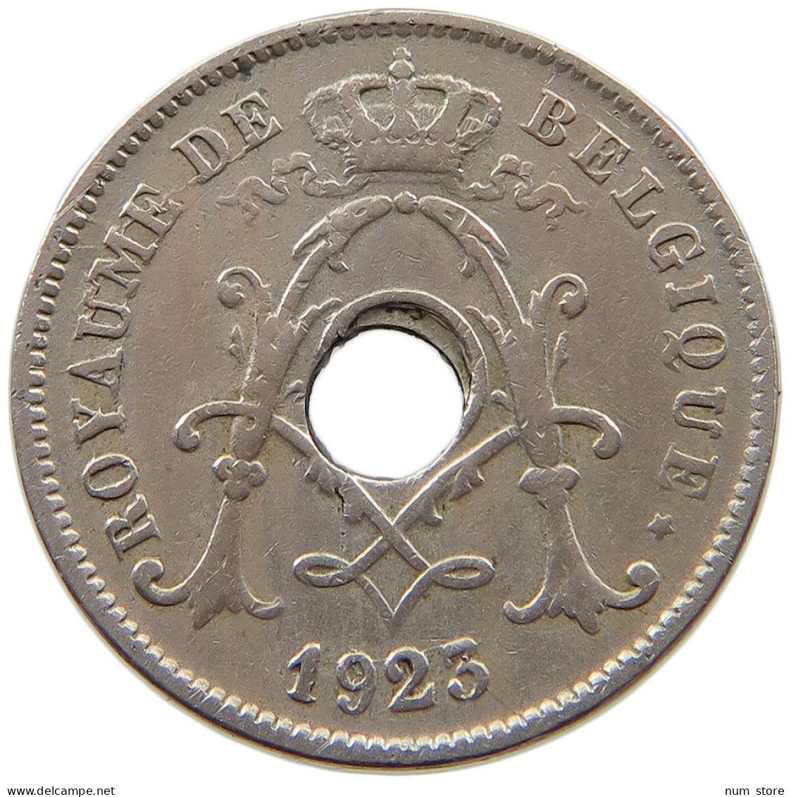 BELGIUM 10 CENTIMES 1923 MINTING ERROR 10 CENTIMES 1923 HOLE OFF-CENTER #t065 0239 - 10 Cents