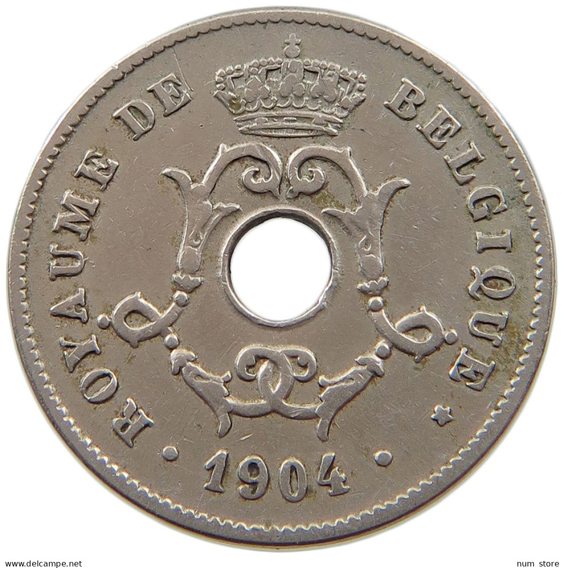 BELGIUM 10 CENTIMES 1904 MINTING ERROR 10 CENTIMES 1904 45° DIE ROTATION LEFT #t065 0235 - 10 Cents