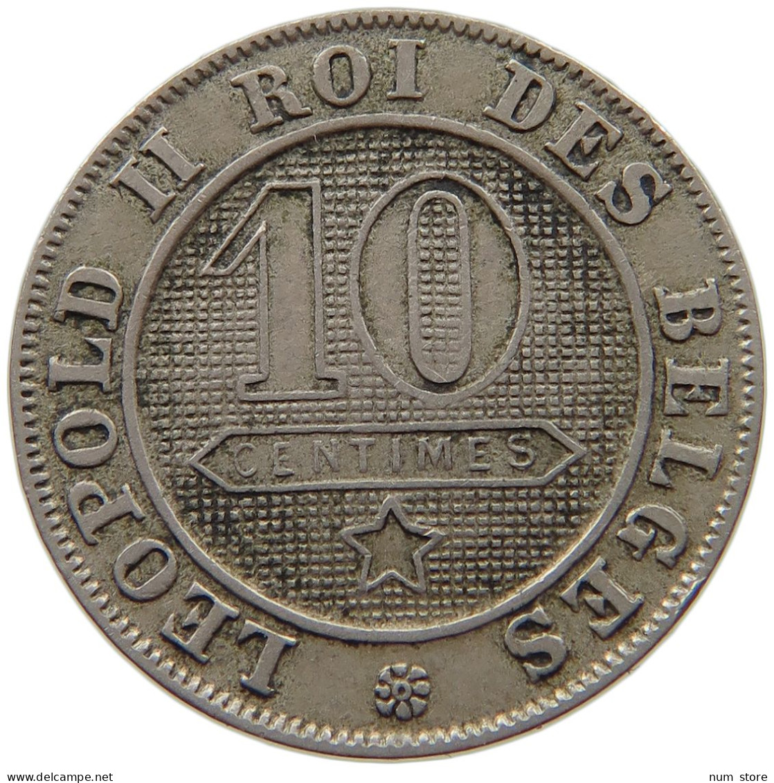 BELGIUM 10 CENTIMES 1894 Leopold II. 1865-1909 #s067 0867 - 10 Cents