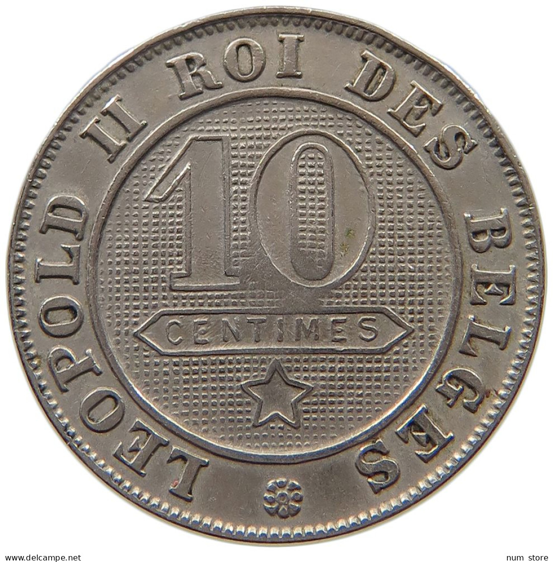 BELGIUM 10 CENTIMES 1894 Leopold II. 1865-1909 #a046 0101 - 10 Cent