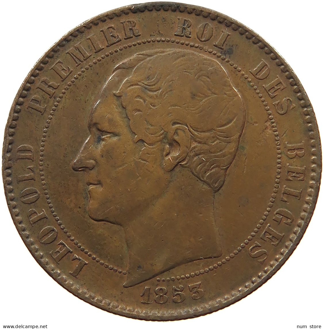 BELGIUM 10 CENTIMES 1853 Leopold I. (1831-1865) #a094 0777 - 10 Cents