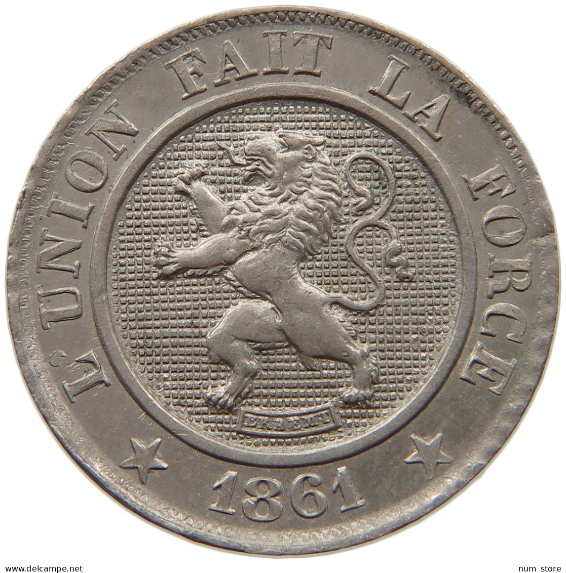 BELGIUM 10 CENTIMES 1861 Leopold I. (1831-1865) #c053 0239 - 10 Cents