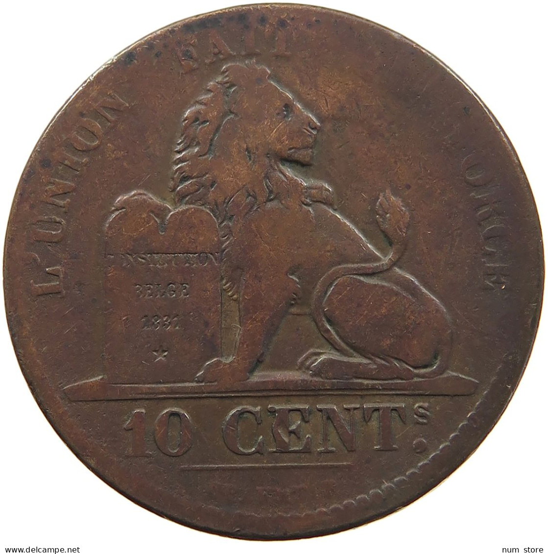 BELGIUM 10 CENTIMES 1833 Leopold I. (1831-1865) #c004 0299 - 10 Cents