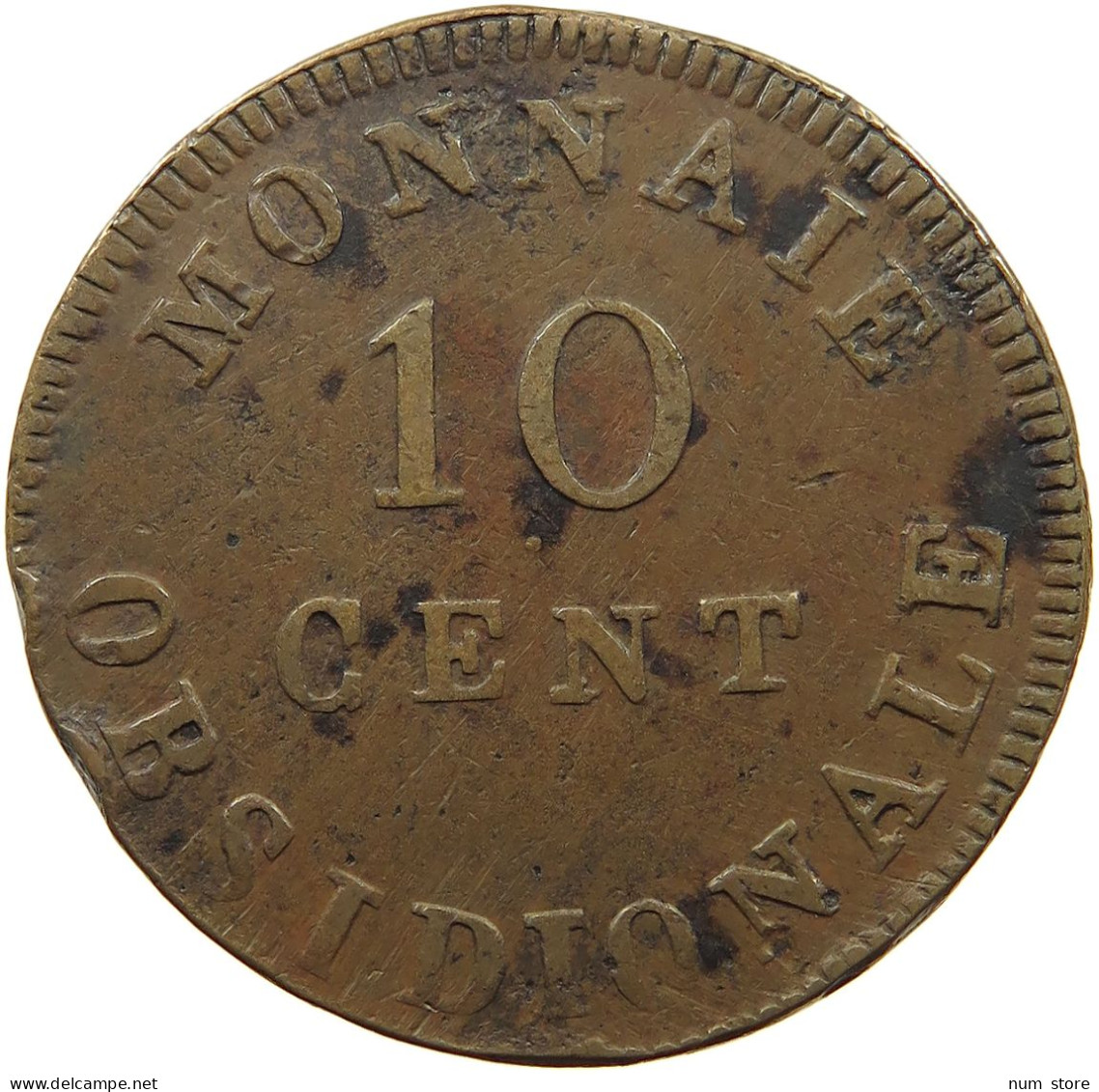 BELGIUM 10 CENTIMES 1814 ANVERS ANTWERPEN #t161 0169 - 1790 Vereinigte Belgische Staaten