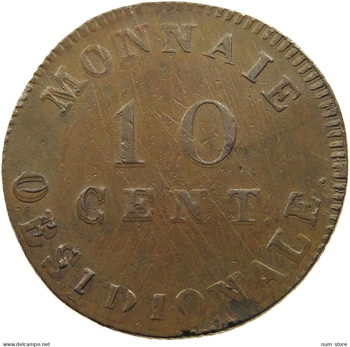 BELGIUM 10 CENTIMES 1814 ANVERS ANTWERPEN W DOUBLE STRUCK #t061 0165 - 1790 États Belgique-Unis