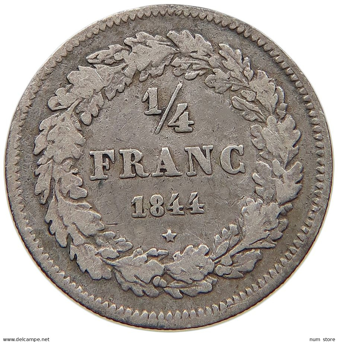 BELGIUM 1/4 FRANC 1844 RARE #t138 0239 - 1/4 Frank