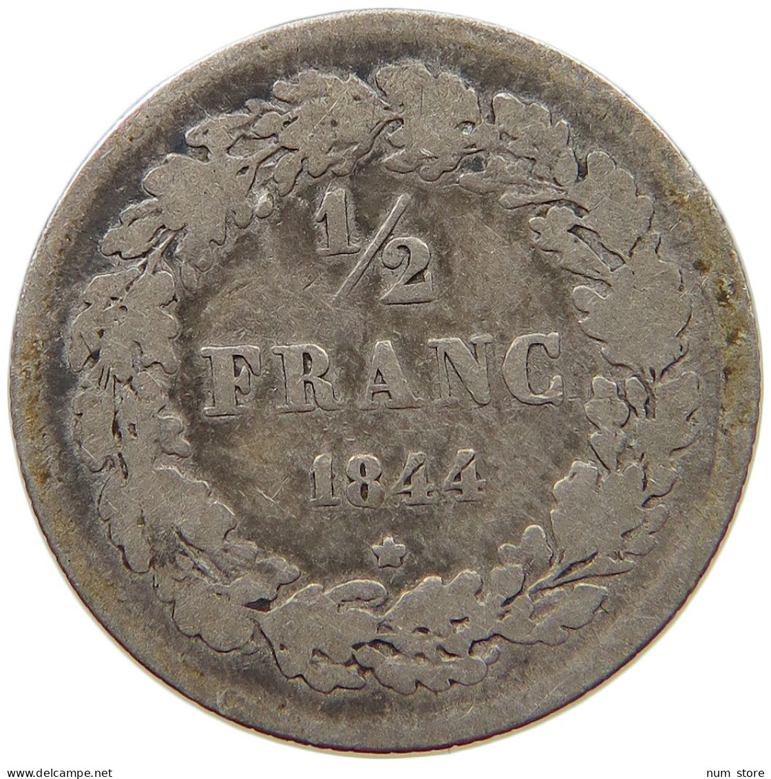 BELGIUM 1/2 FRANC 1844  #t078 0291 - 1/2 Frank