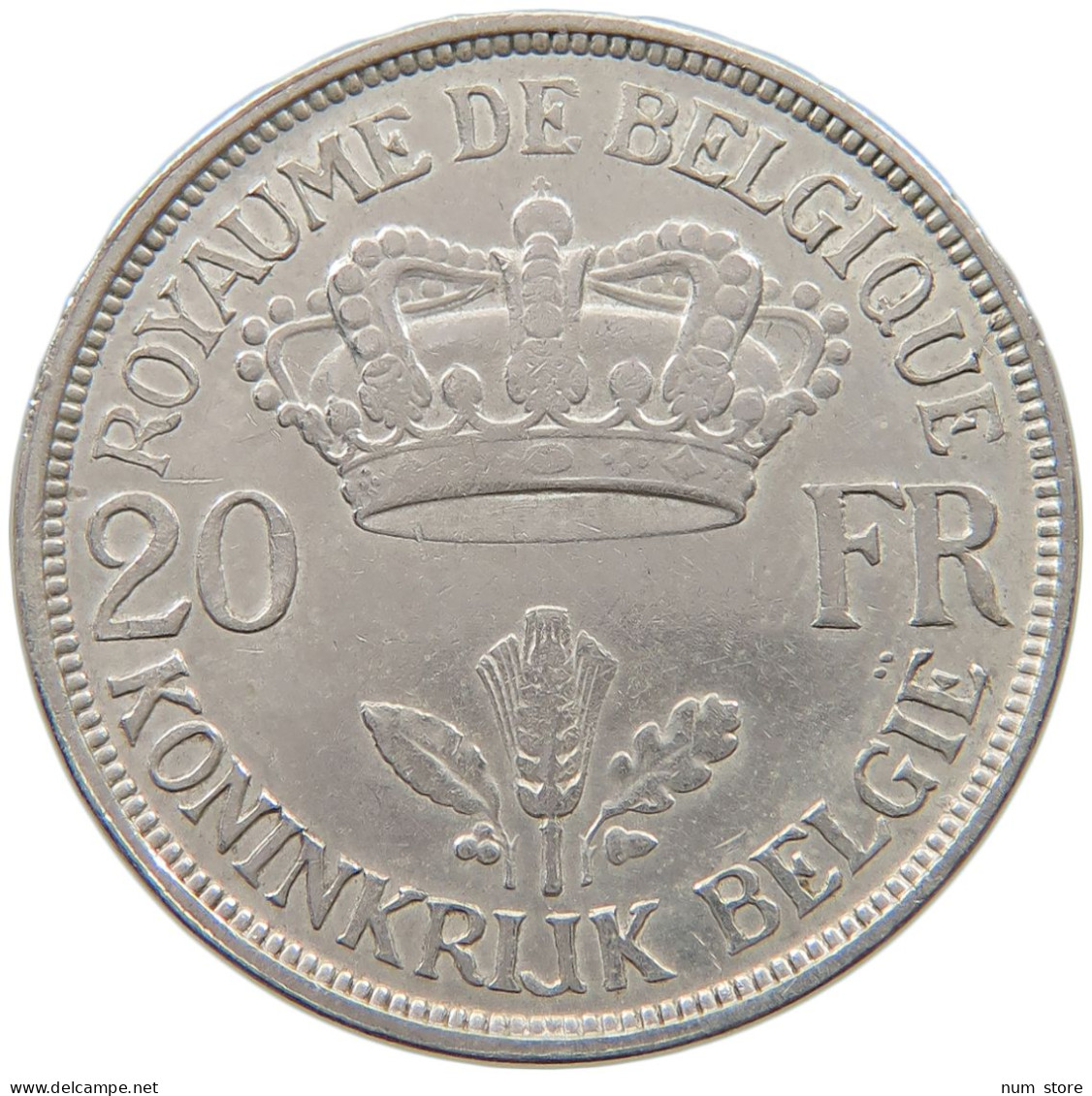 BELGIUM 20 FRANCS 1934 LEOPOLD III. (1934-1951) #a020 0231 - 20 Francs