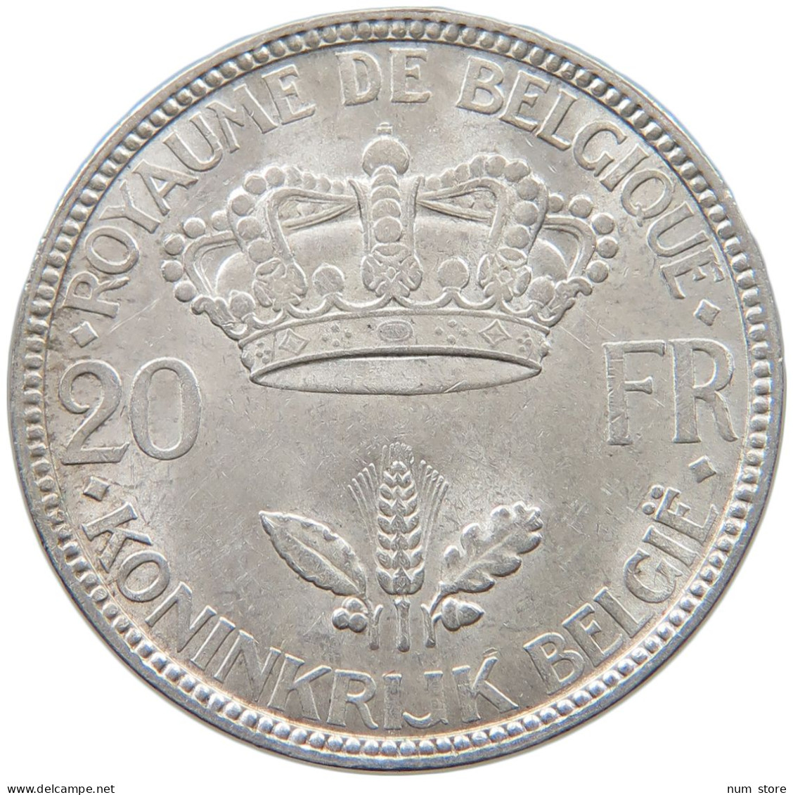 BELGIUM 20 FRANCS 1935 LEOPOLD III. (1934-1951) #a020 0229 - 20 Francs