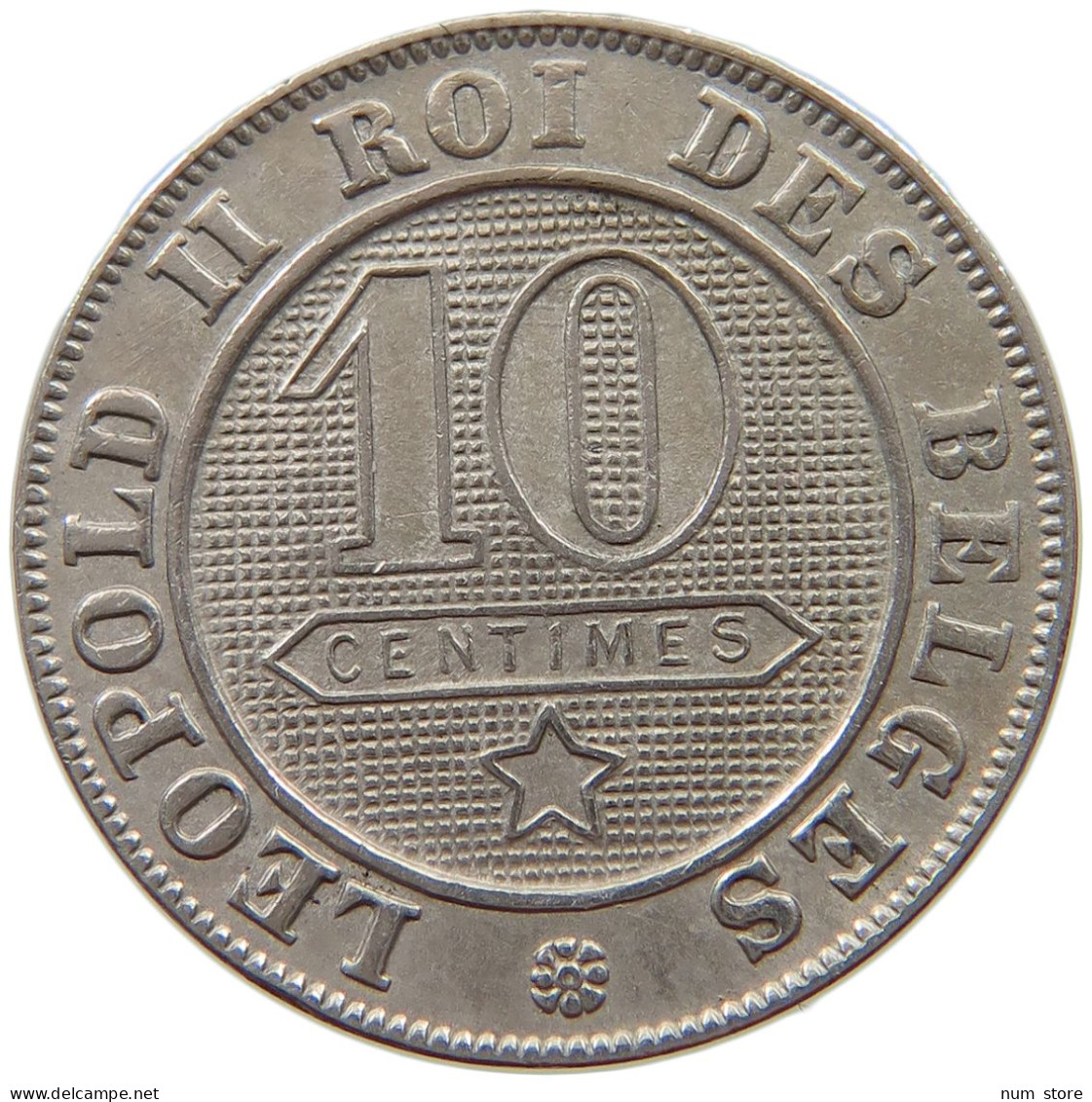 BELGIUM 10 CENTIMES 1894 Leopold II. 1865-1909 #a017 0993 - 10 Centimes