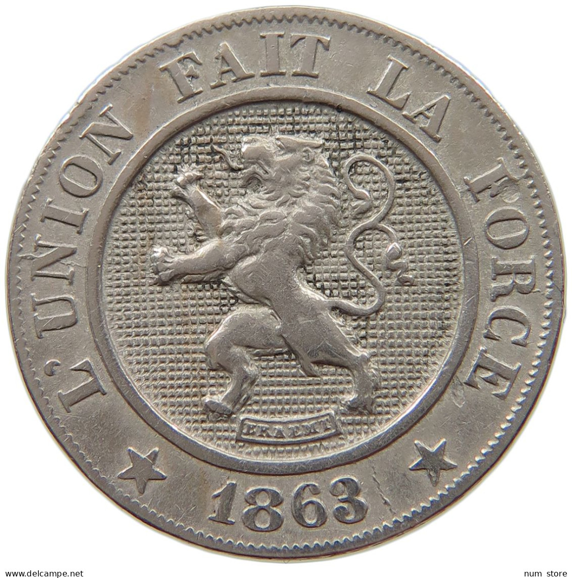 BELGIUM 10 CENTIMES 1863 Leopold I. (1831-1865) #a015 1129 - 10 Cents