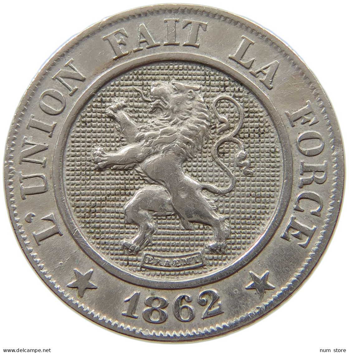 BELGIUM 10 CENTIMES 1862 Leopold I. (1831-1865) #a015 1115 - 10 Cent