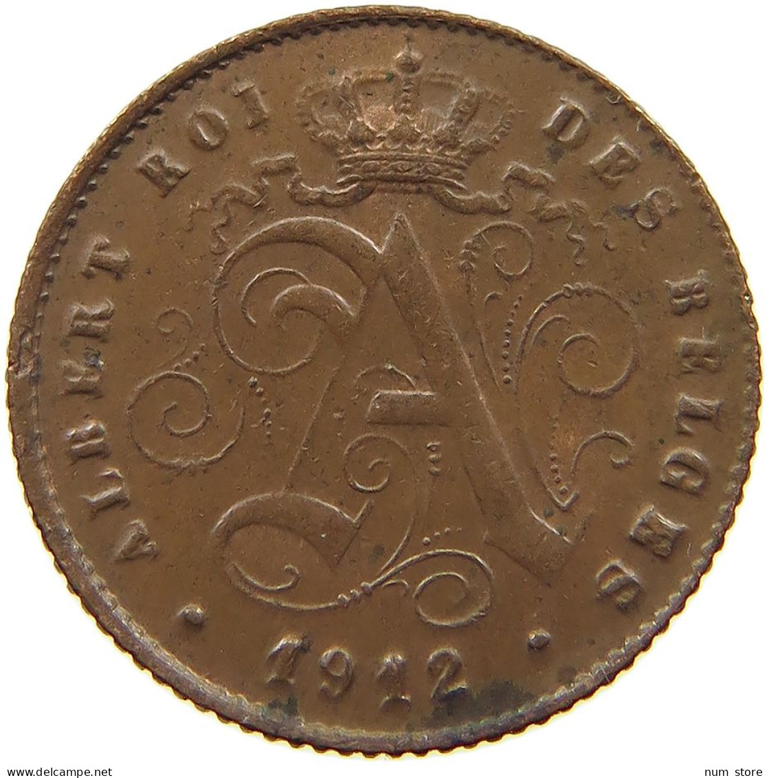 BELGIUM CENTIME 1912 Albert I. 1909-1934 #a014 0557 - 10 Cent