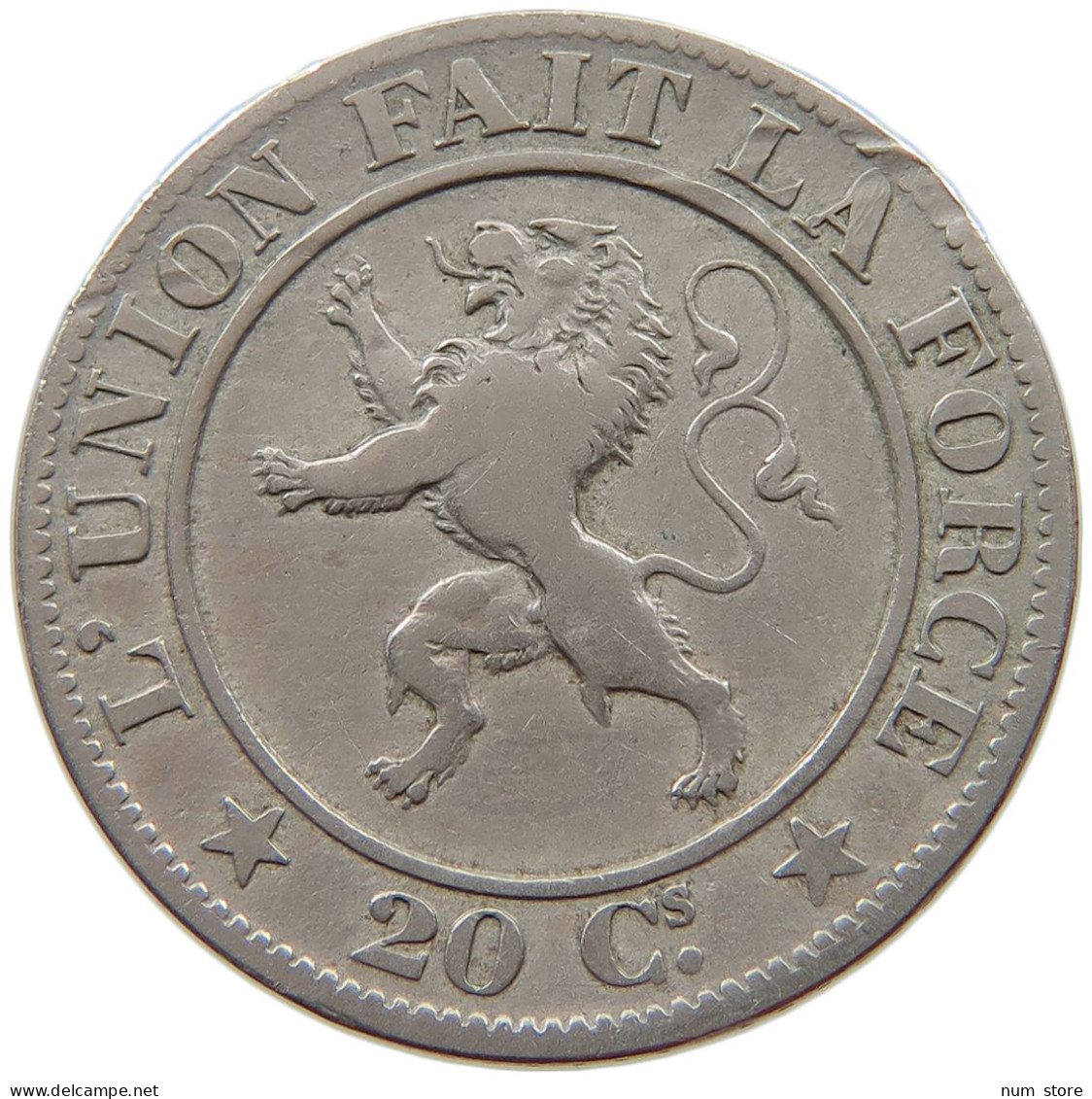 BELGIUM 20 CENTIMES 1861 Leopold I. (1831-1865) #a015 0765 - 10 Centimes