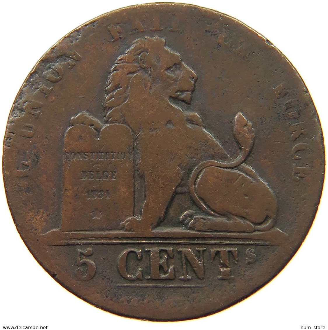 BELGIUM 5 CENTIMES 1842 Leopold I. (1831-1865) #a009 0301 - 5 Cent