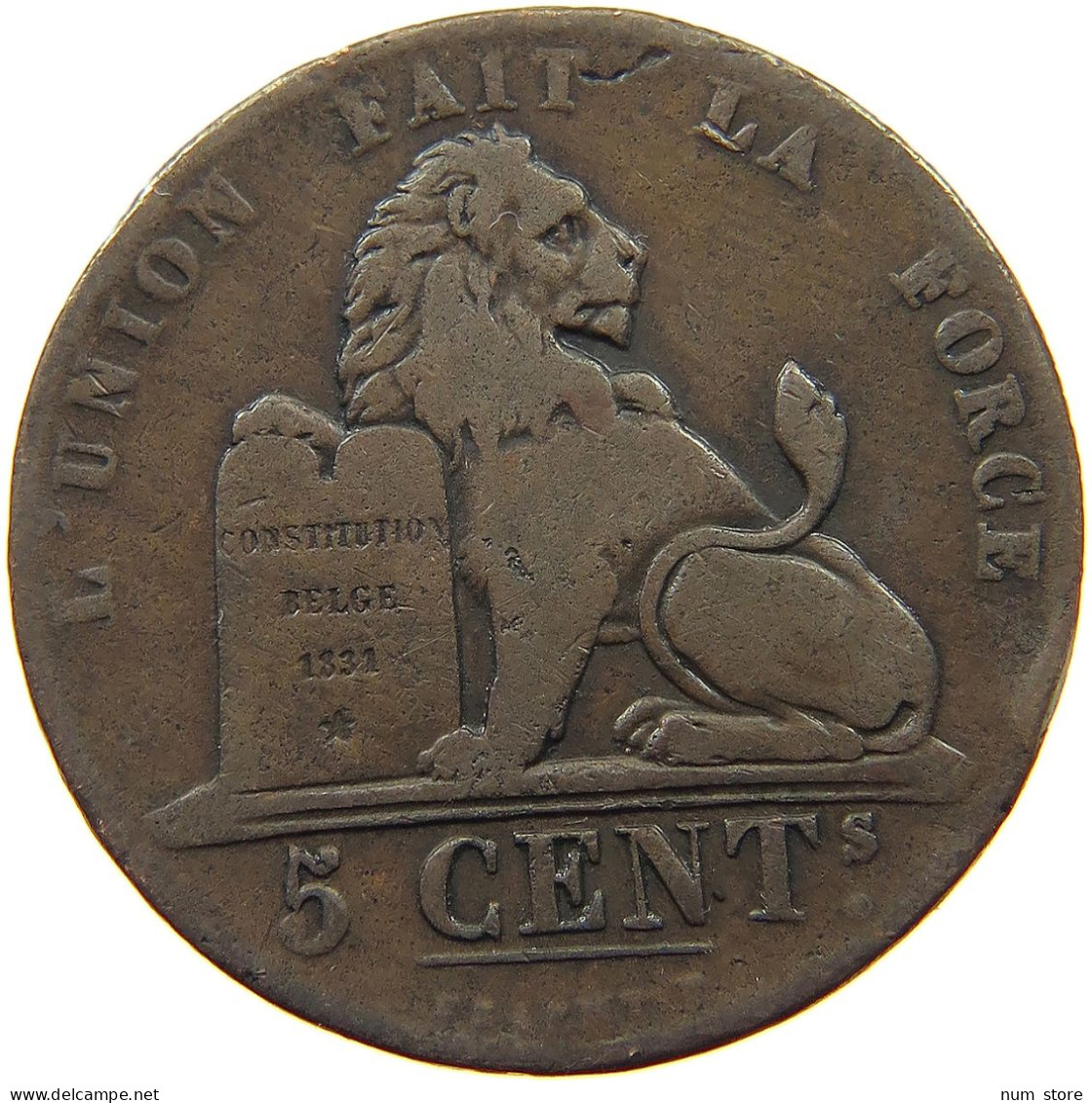 BELGIUM 5 CENTIMES 1842 Leopold I. (1831-1865) #a007 0323 - 5 Cent