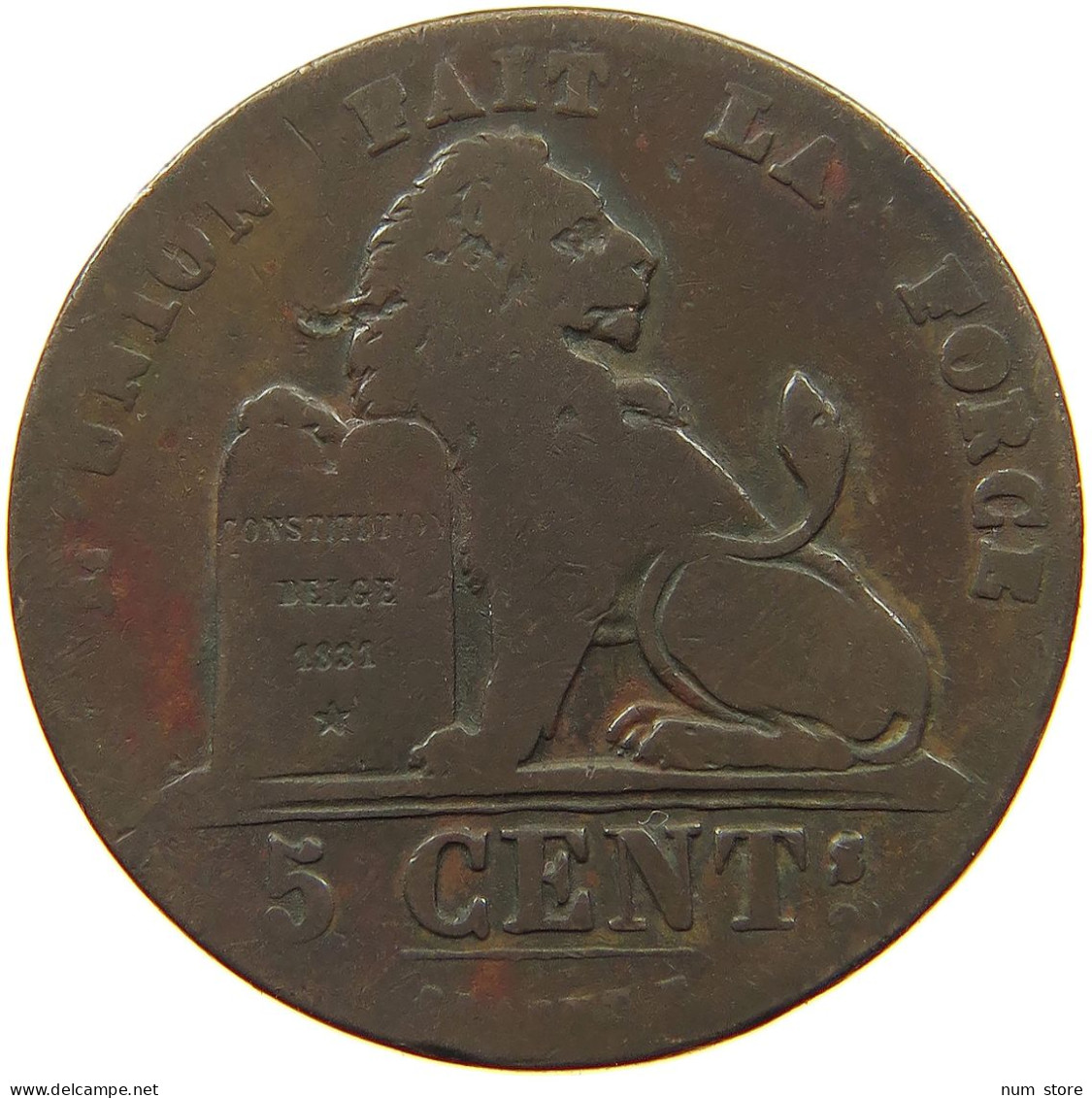 BELGIUM 5 CENTIMES 1841 Leopold I. (1831-1865) #a008 0371 - 5 Cents