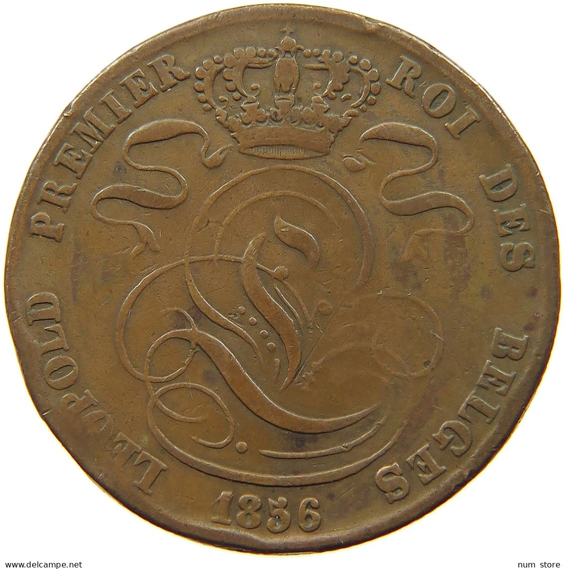 BELGIUM 5 CENTIMES 1856 Leopold I. (1831-1865) #a007 0317 - 5 Cents