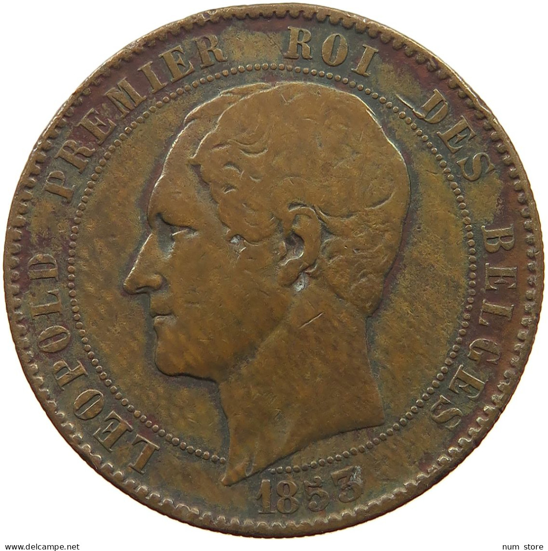 BELGIUM 10 CENTIMES 1853 Leopold I. (1831-1865) #a002 0245 - 10 Cents