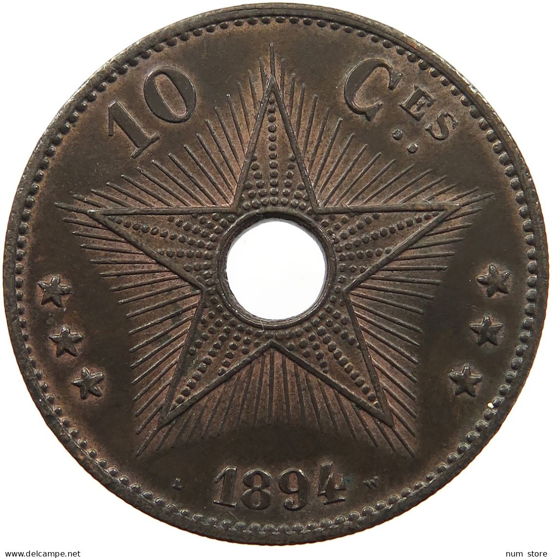 BELGIAN CONGO 10 CENTIMES 1894  #t009 0187 - 1910-1934: Albert I