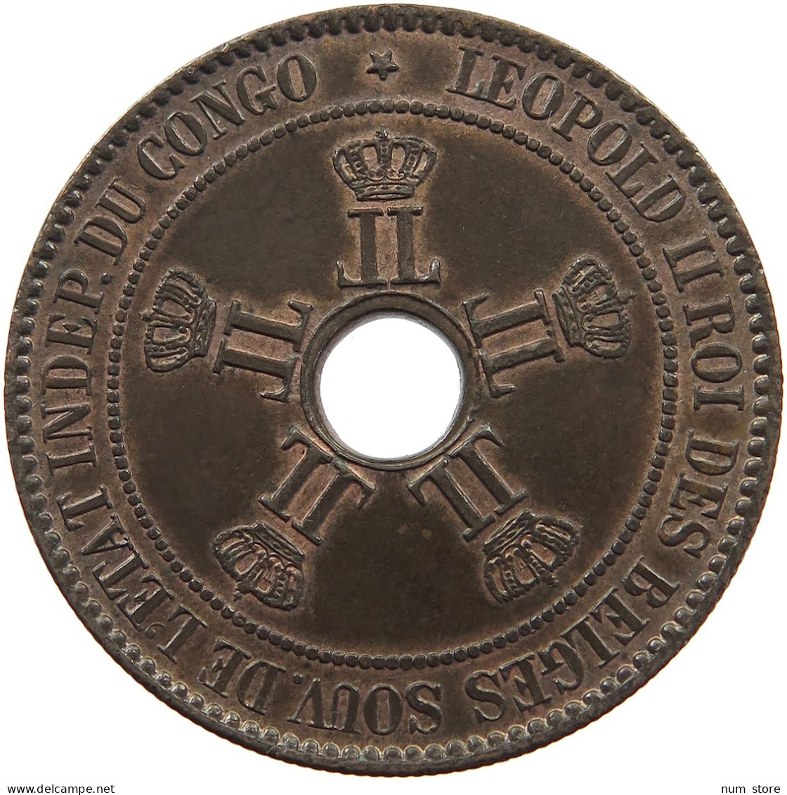 BELGIAN CONGO 10 CENTIMES 1894  #t009 0187 - 1910-1934: Albert I