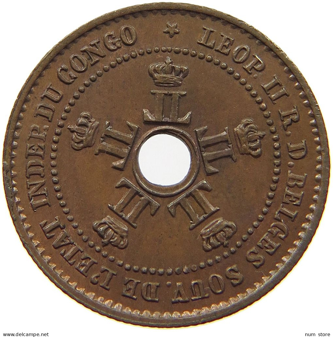 BELGIAN CONGO CENTIME 1888  #t081 0705 - 1885-1909: Leopoldo II