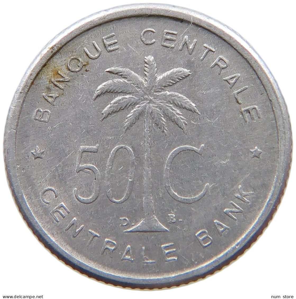 BELGIAN CONGO 50 CENTIMES 1955  #s055 0863 - 1951-1960: Baldovino I