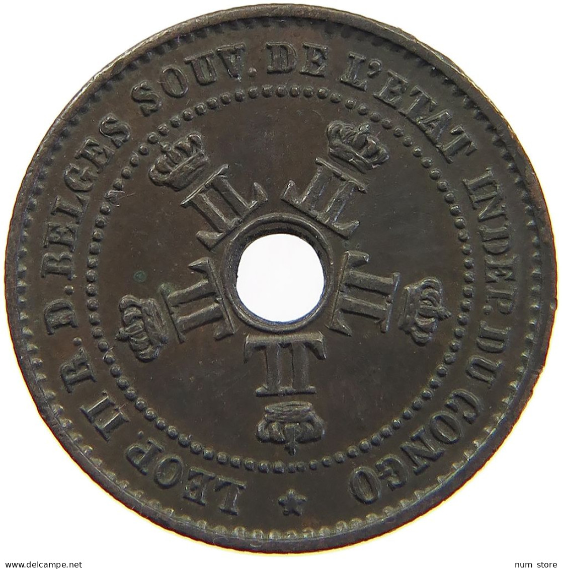 BELGIAN CONGO CENTIME 1888  #t001 0467 - 1910-1934: Albert I.