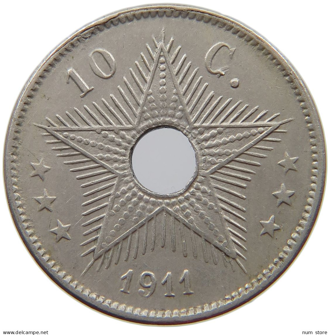 BELGIAN CONGO 10 CENTIMES 1911  #s040 0235 - 1910-1934: Albert I.