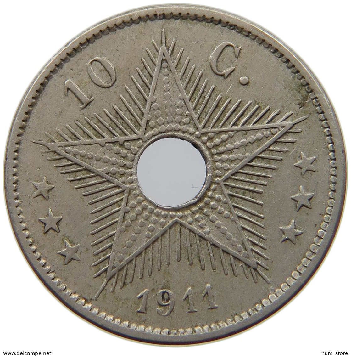 BELGIAN CONGO 10 CENTIMES 1911  #s067 0819 - 1910-1934: Albert I